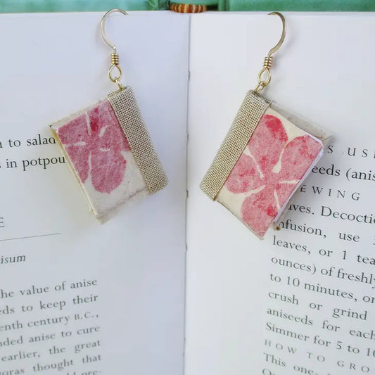 Flower and Twine Book Earrings