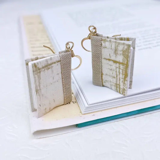 Flower and Twine Book Earrings