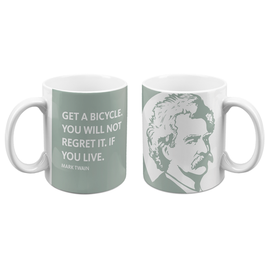 Quote Mug "Get A Bicycle..."