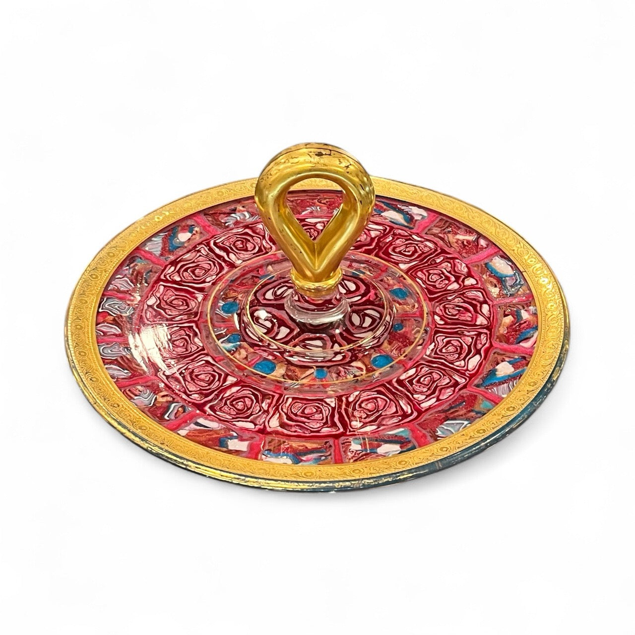 Glass Canape Tray decorate with Polymer Clay