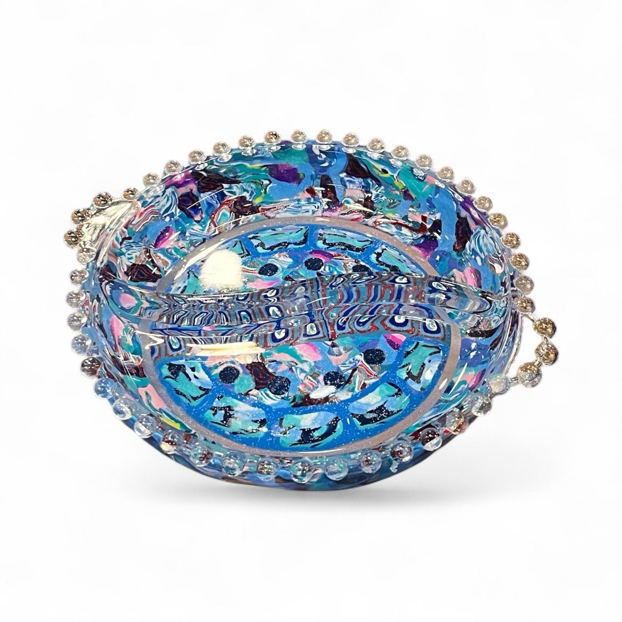 Glass Candy Dish with One-of-a-Kind Polymer Clay Decor