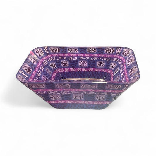 Glass Bowl Hand Decorated with Polymer Clay