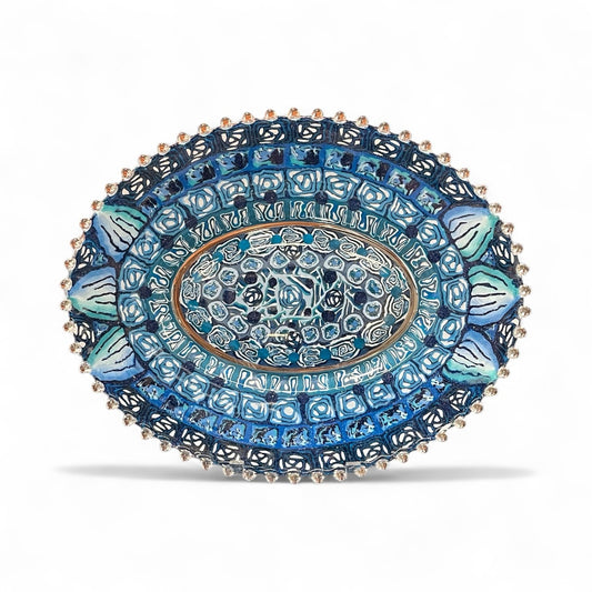 Glass Platter Decorated by Hand with Polymer Clay