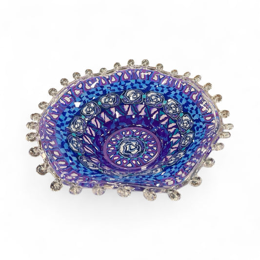 Glass Fruitbowl Decorated with Polymer Clay