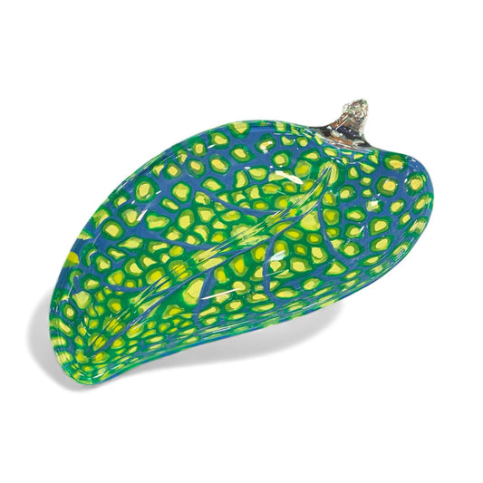 Green & Yellow Leaf-Shaped Glass Candy Dish – Nature-Inspired Elegance