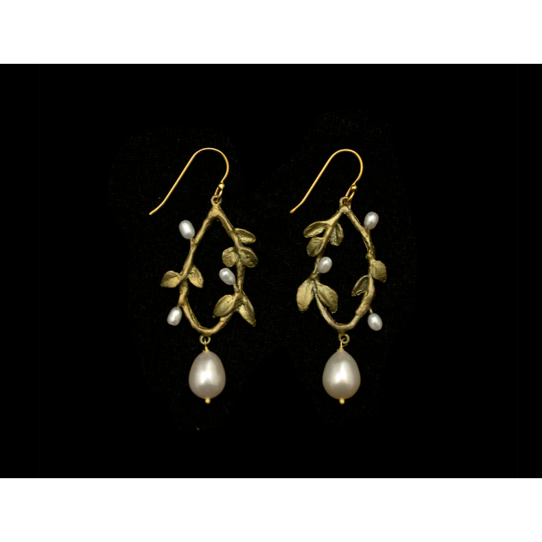 Victorian Vine Oval Wire Earrings