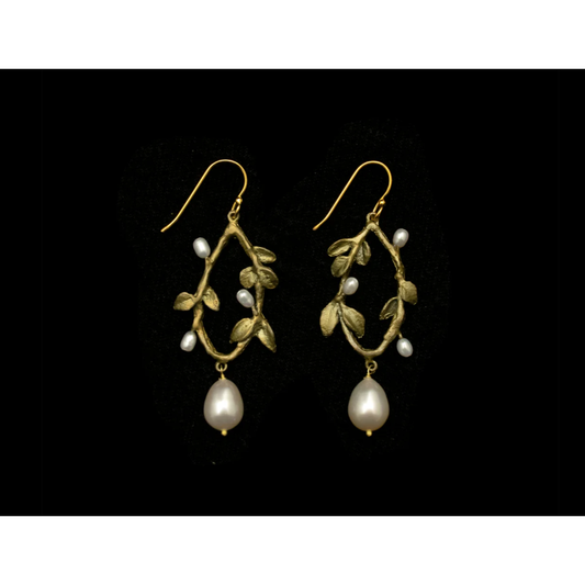 Victorian Vine Oval Wire Earrings