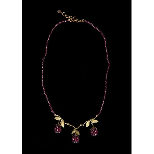 Raspberry Beaded Necklace