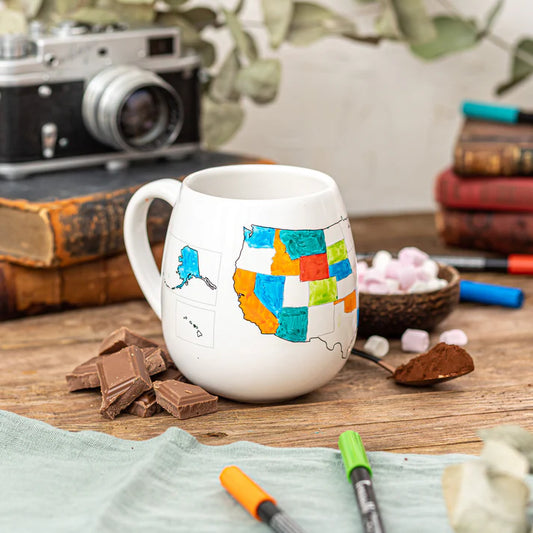 USA Map Color In Travel Mug
