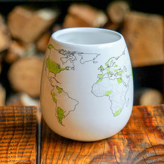 World Map Color In Mug With Ceramic Pen