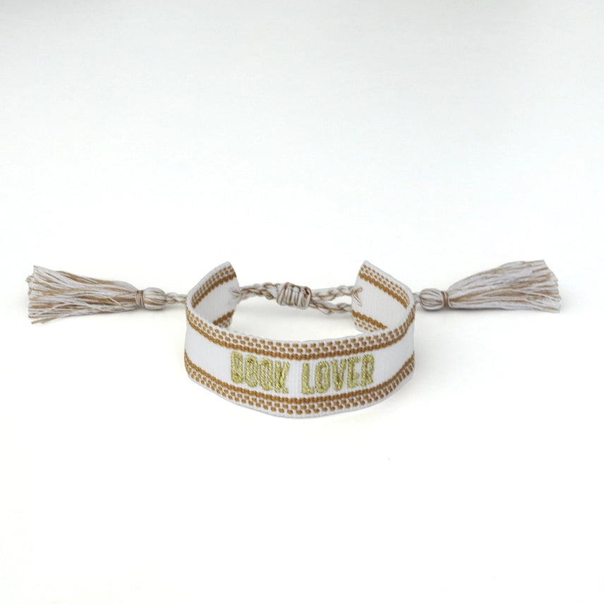 Book Lover Embroidered Bracelet