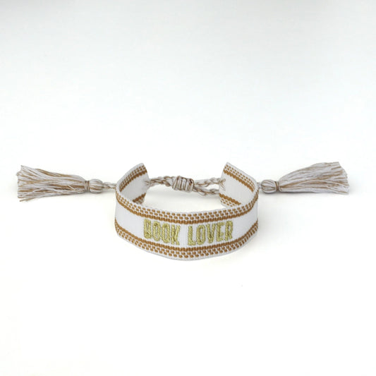 Book Lover Embroidered Bracelet