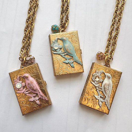 Bird Photo Locket Necklace