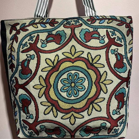 Heritage Bloom Canvas Tote