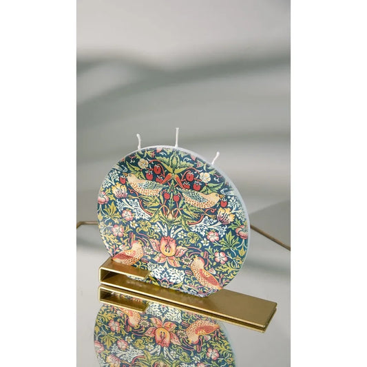 Flat Hand-Crafted 6" Round Candle - Strawberry Theif