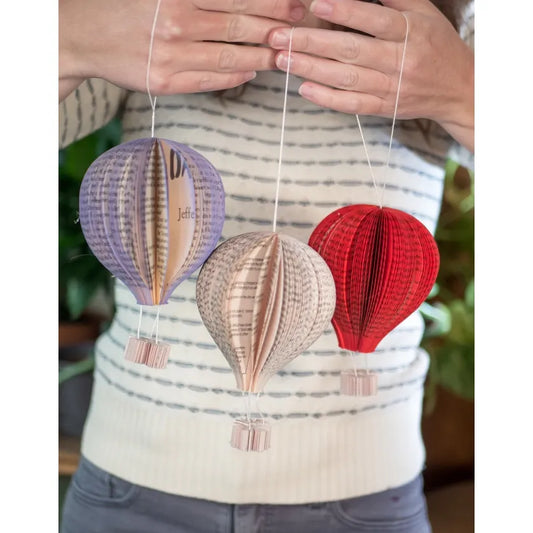 Hot Air Balloons Made From Vintage Books