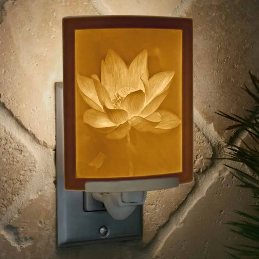 Lotus Flower Porcelain Lithophane Night Light