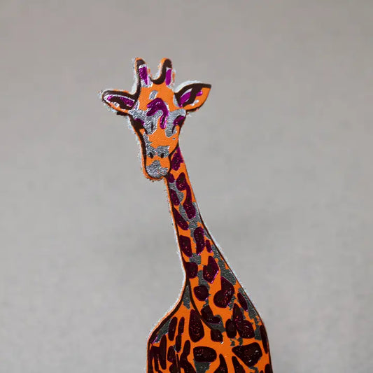 Giraffe Shaped Leather Bookmark