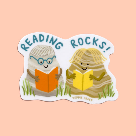 Reading Rocks Book Lover Sticker