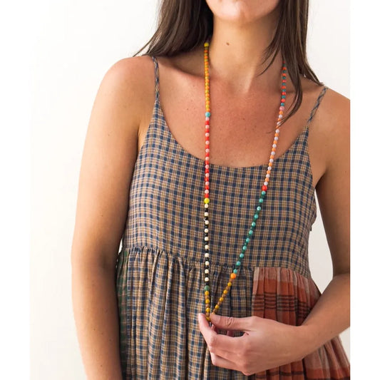 Long Colorful Bead Necklace