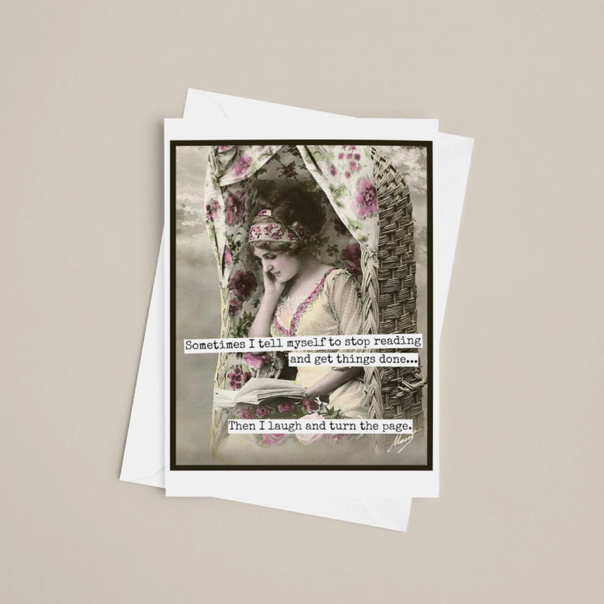 Then I Laugh and Turn the Page Greeting Card