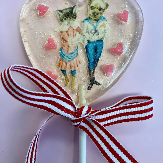 Old Timey Dog and Kitty Sweetheart Lollipops