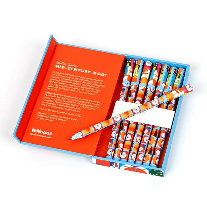 8-Pen Set: Mid-Century Modern - 8 Ballpoint Pens