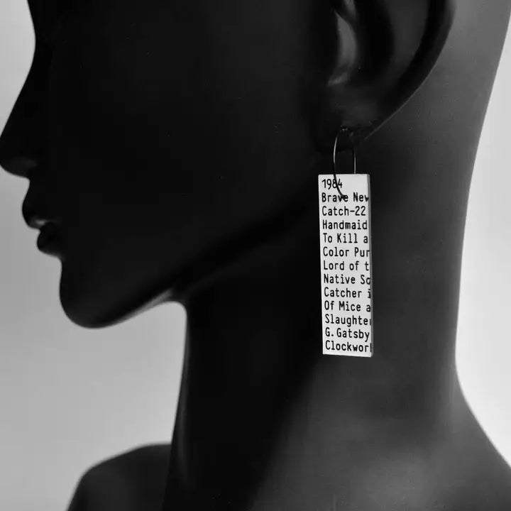 'Banned Books' Earrings - Hoops