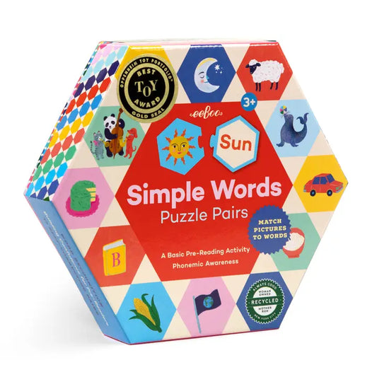 Simple Words Hexagon Puzzle Pairs