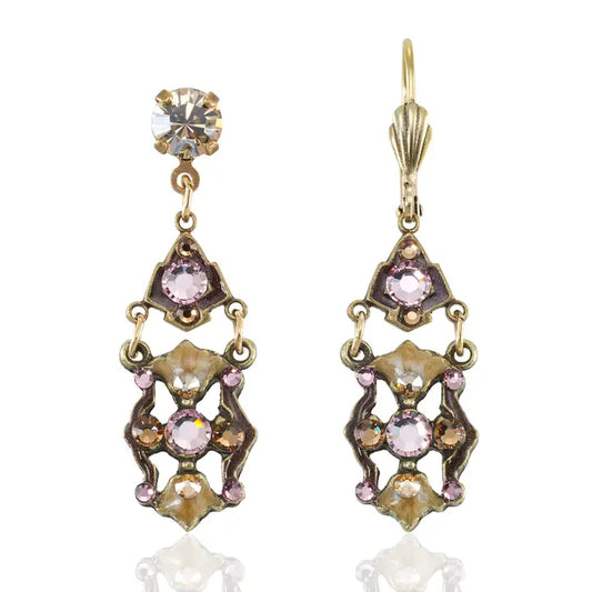Shimmering Pink Crystal Earrings
