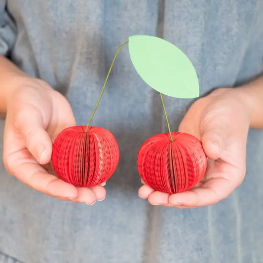 Decorative Cherries Made From Vintage Books