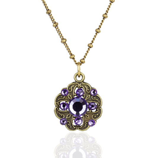Filigree Purple Crystal Necklace