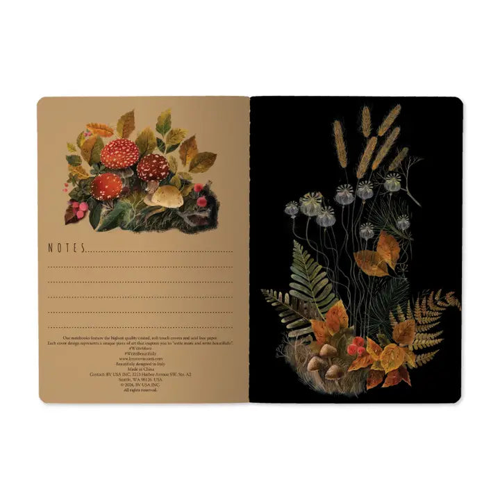 Vegan Leather Forest Mushrooms Journal