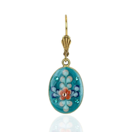 Jill's Garden Crystal Earrings Teal