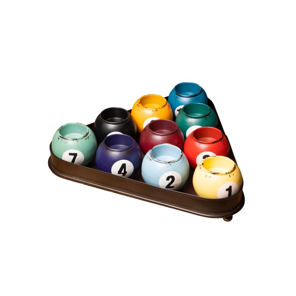 Billiards Tea Lights with Triangle Base