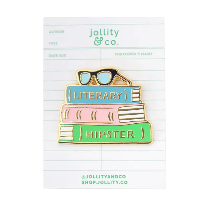 Literary Hipster Enamel Pin