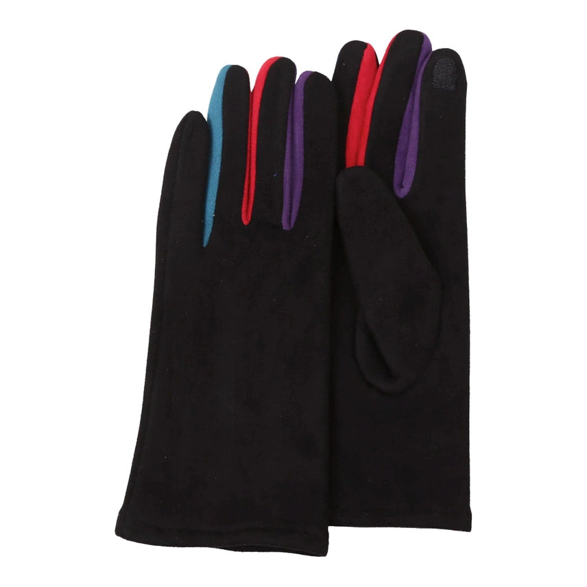 Black Multi-Color Brights Touch Screen Gloves