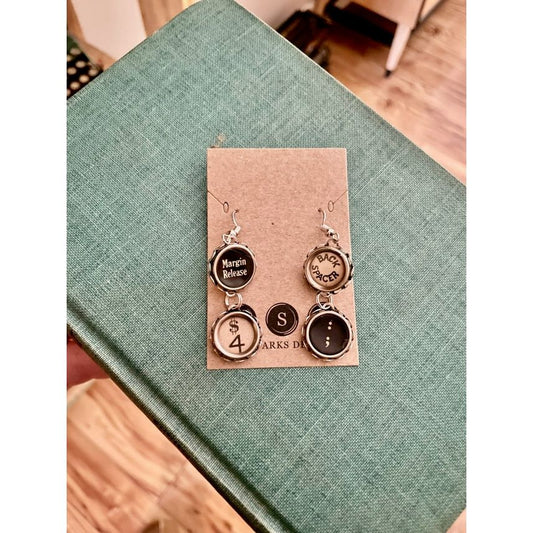 Typewriter Key Dangle Earrings