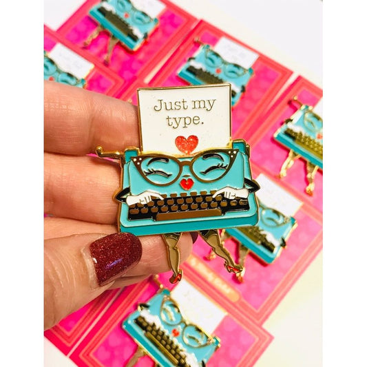 "Just My Type" Sliding Enamel Pin