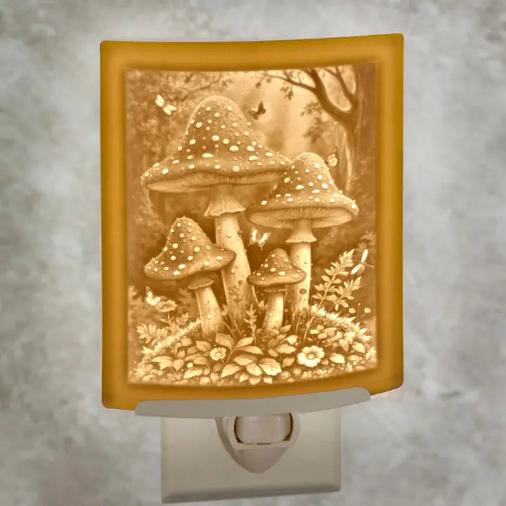 Magic Mushrooms Porcelain Lithophane Night Light