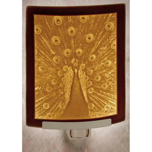 Peacock Porcelain Lithophane Night Light