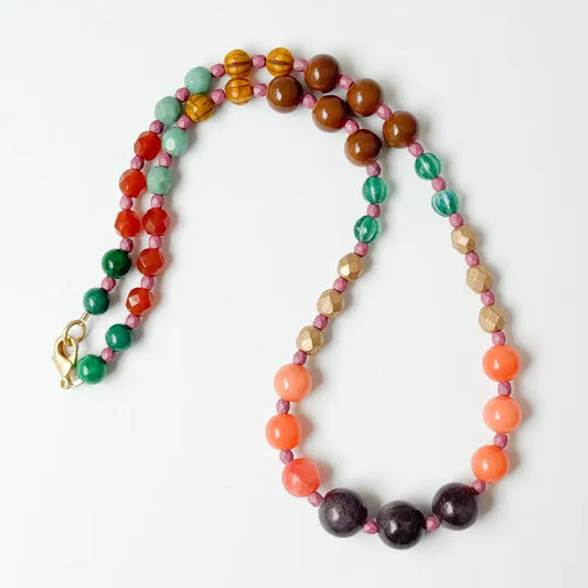 Autumn Beaded Necklace | Mountain Jade & Glass
