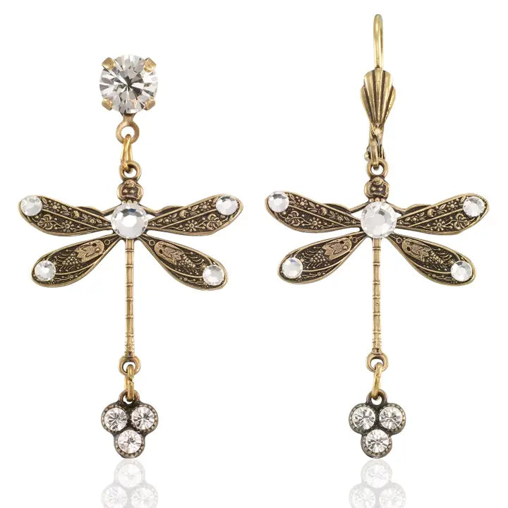 Crystal Drop Dragonfly Earring