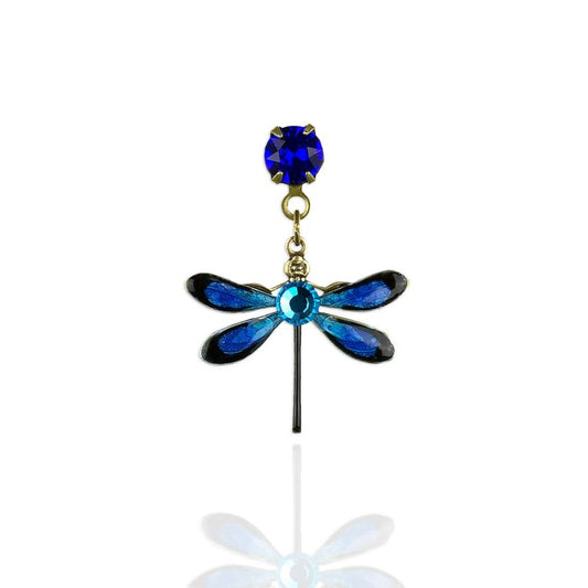 Talia Crystal Dragonfly Earrings-Clip On