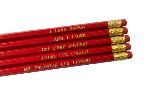 I Love Books Pencil Set