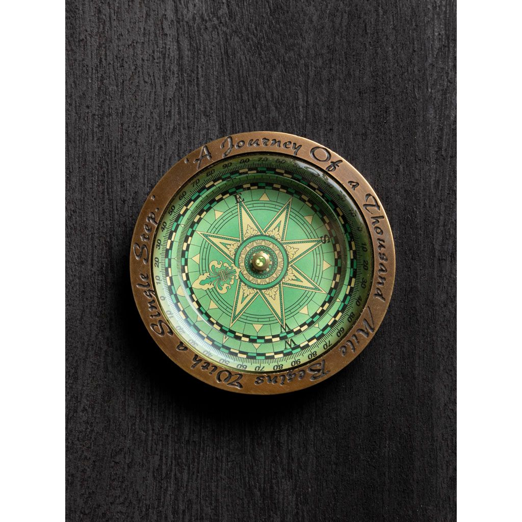 Green Compass Paperweight