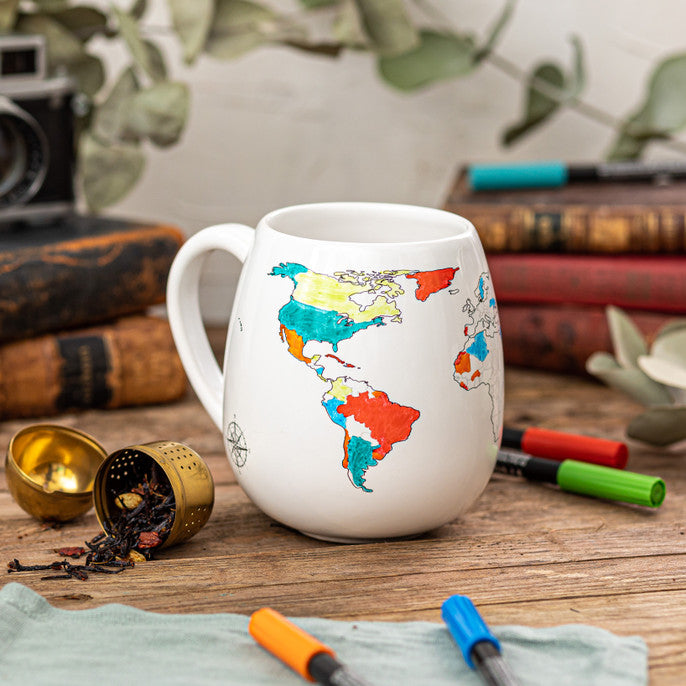 World Map Color In Mug