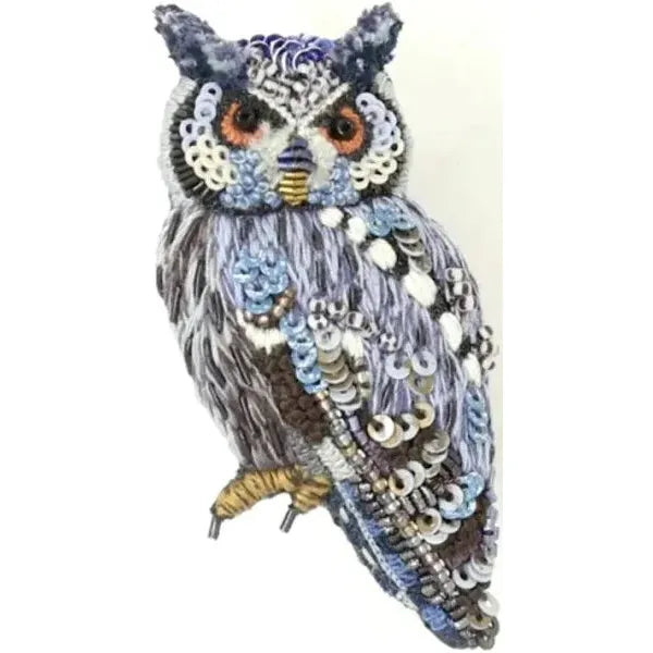 Southern White Faced Owl Brooch Pin