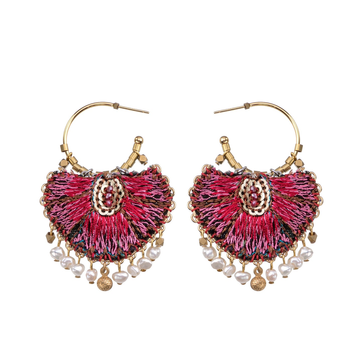 Ayala Bar Embroidered Flower Earrings