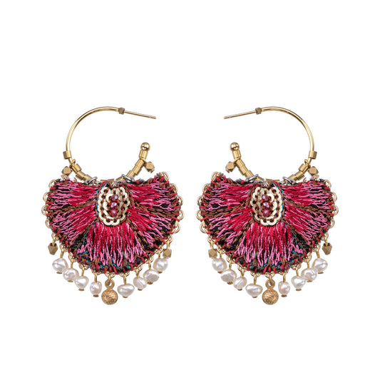 Ayala Bar Embroidered Flower Earrings